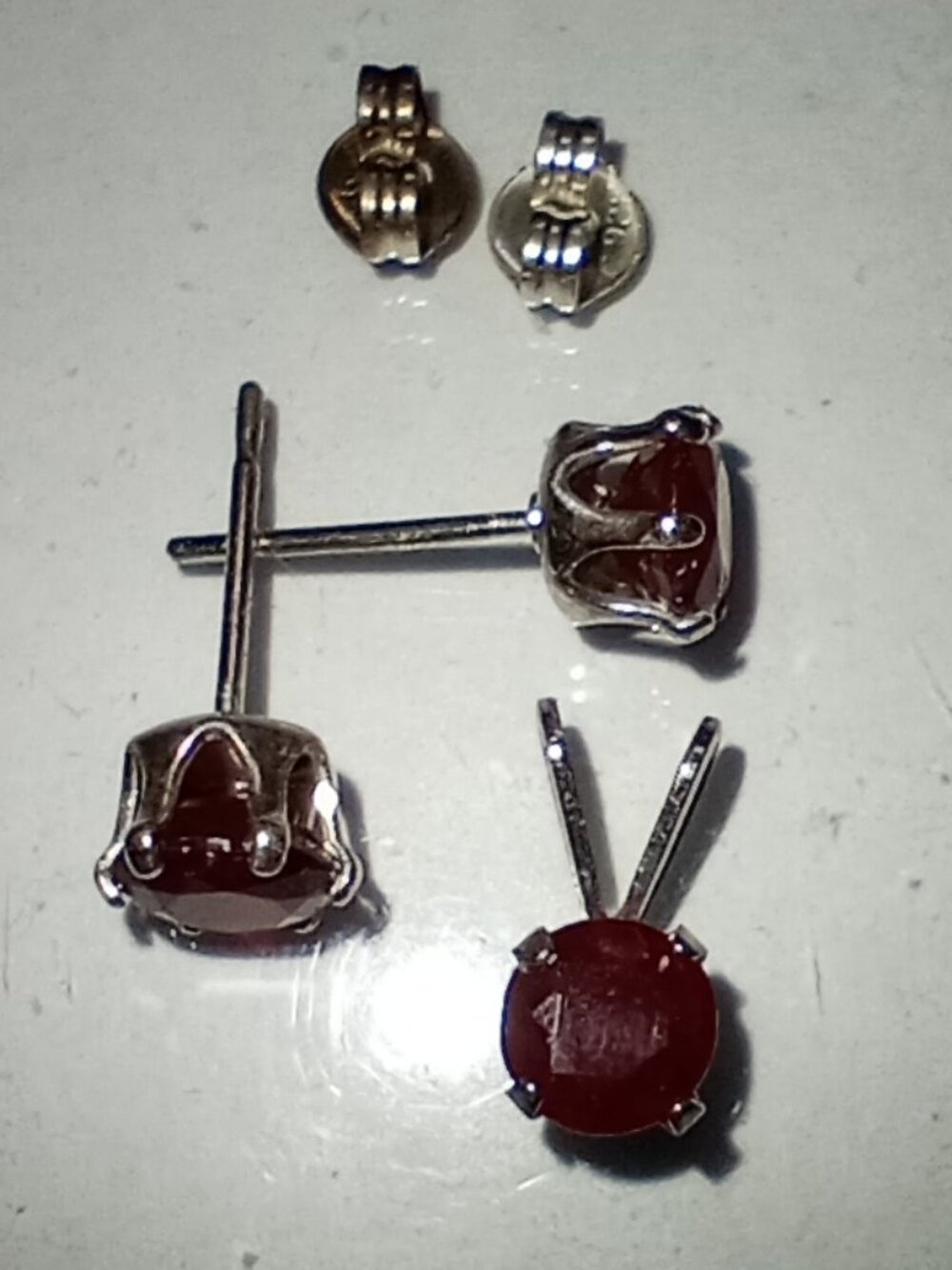 2-Carat Genuine Red Ruby Earring & Pendant Set in 925 Sterling Silver - Picture 4 of 4